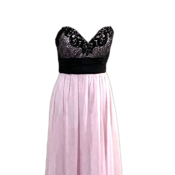 Blush Prom by Alexa Dress Formal Bridesmaid Prom Evening Gown Black/Pink Size 6 - Picture 4 of 14